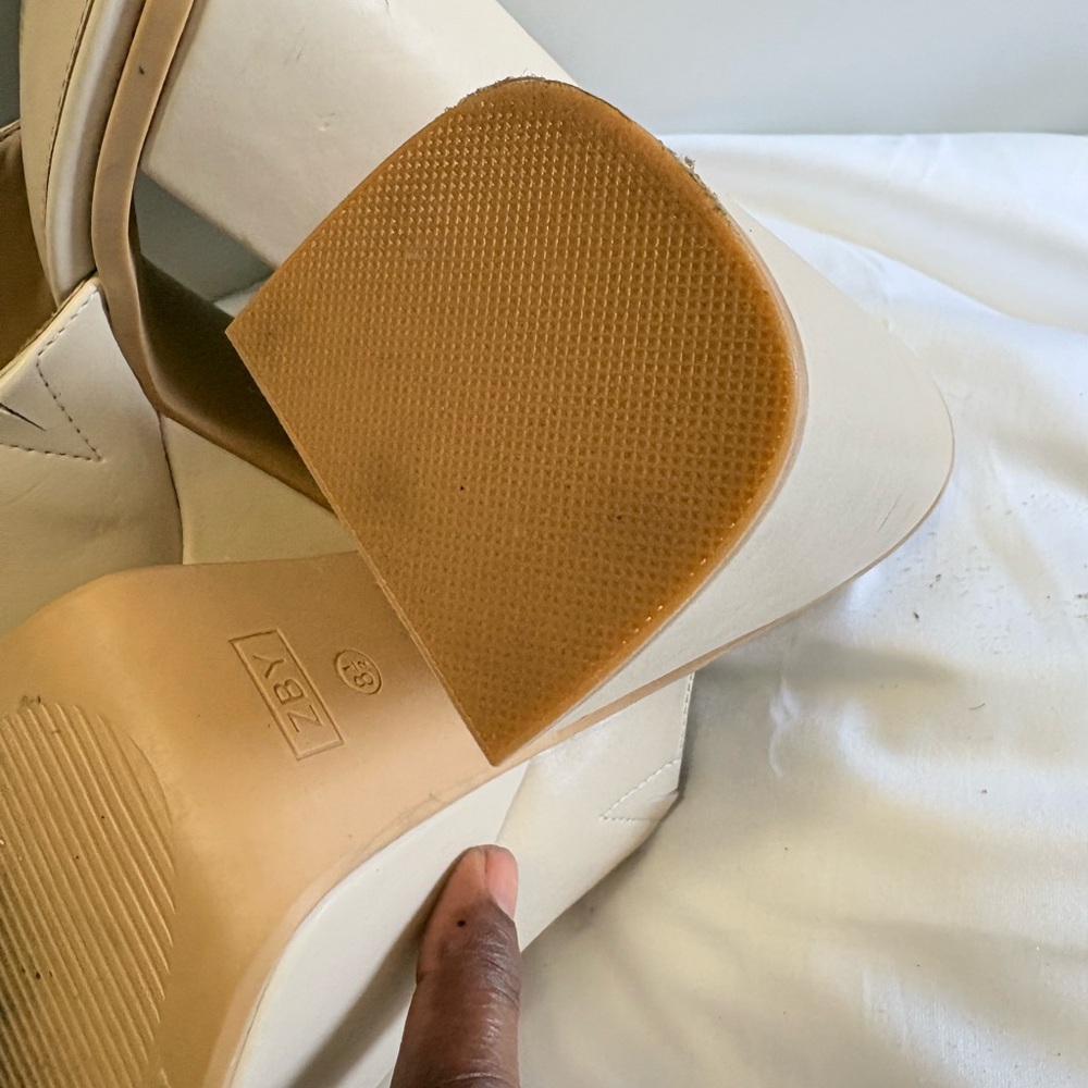 Chic Cream Platform Mules - Picture 2 of 7